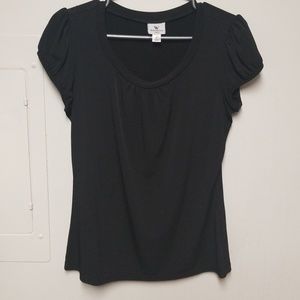 Short sleeve black blouse